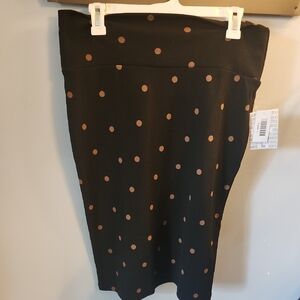 🍉LuLaRoe Black and Tan Polka Dot Pencil Skirt